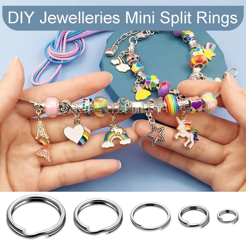 100PCS 1/2" Small Split Ring for Keychains, Double Loops Split Jump Rings Jewelr