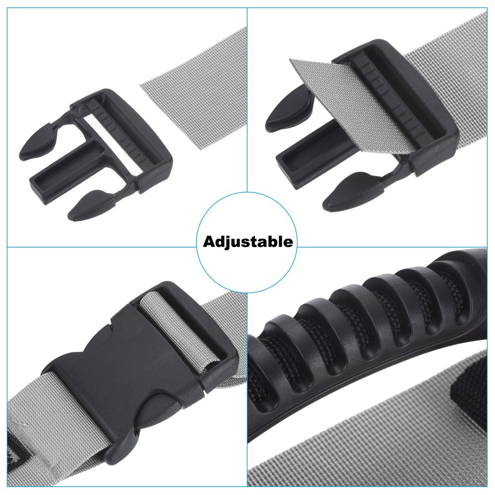 Carrying Strap with Handle Adjustable Nylon Belt for Moving Boxes Gray