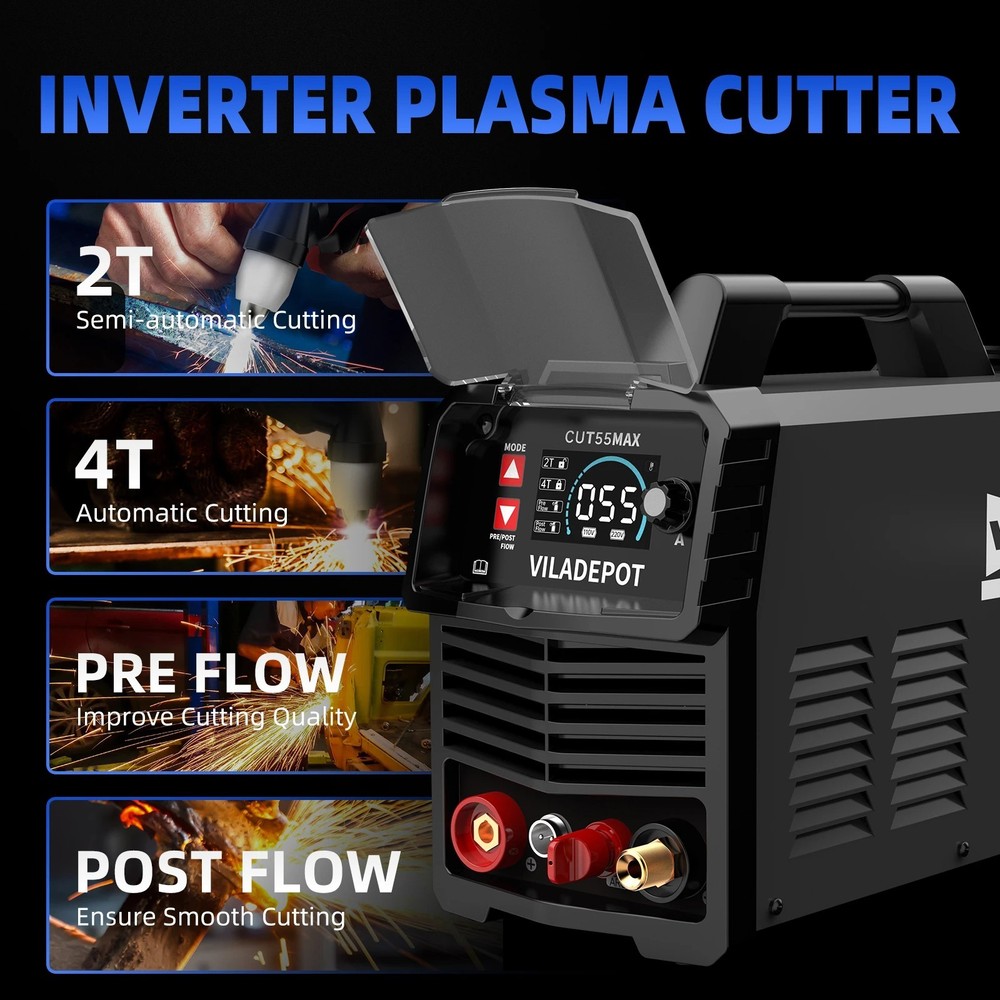 CUT55 MAX Plasma Cutter 55A Pilot Arc 220V Machine.