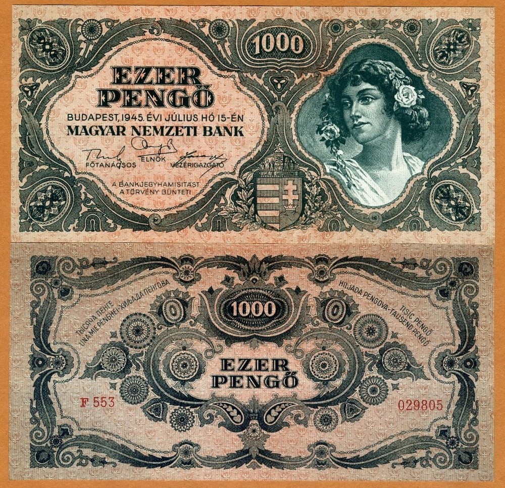 Hungary, 1000 Pengo, 1945, P-118a, UNC