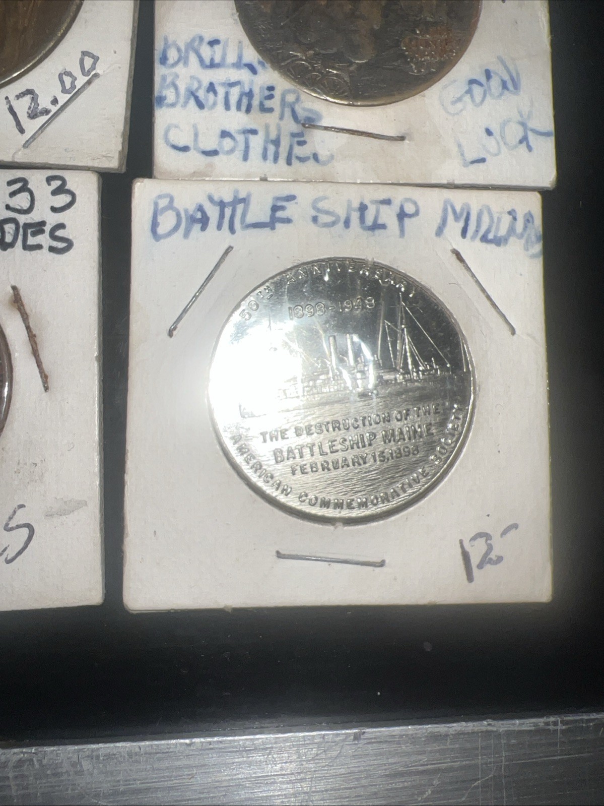 6 Vintage Ship Boat Battleship Military Medal Token Souvenir Free Shipping