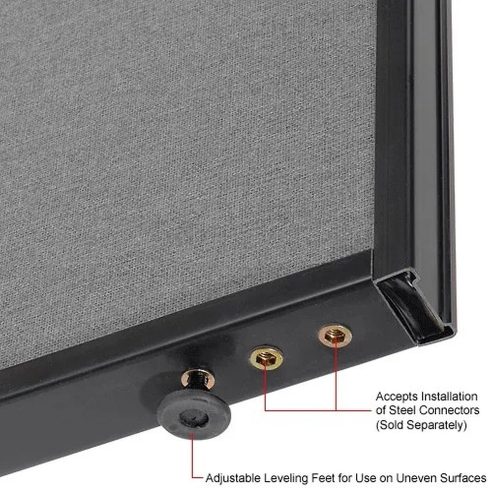 Interion? Office Partition Panel, 48-1/4"W x 72"H, Gray