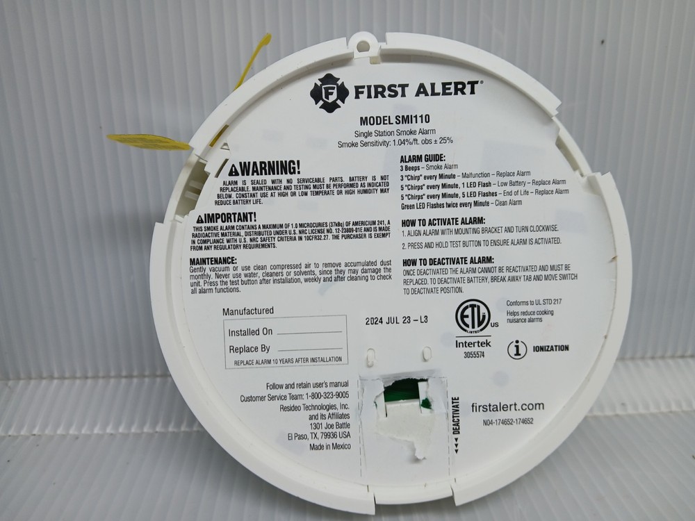 first alert smoke detector Smi110