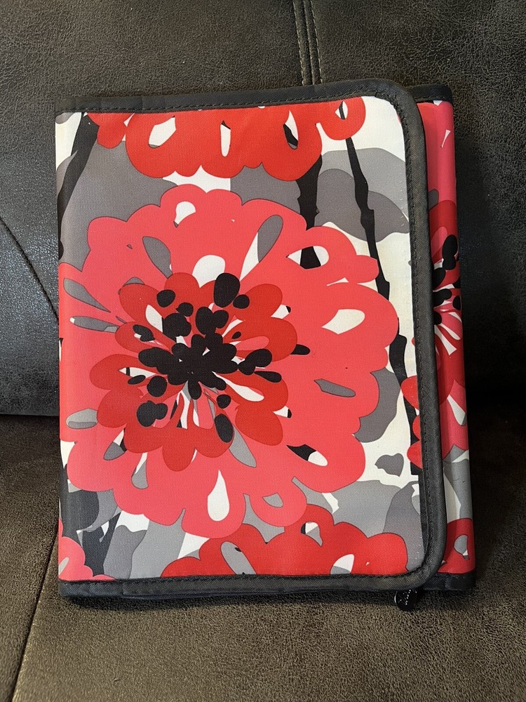 Thirty One Bold Bloom Tri Fold It Up Notepad Organizer / Ipad Tablet Case Holder