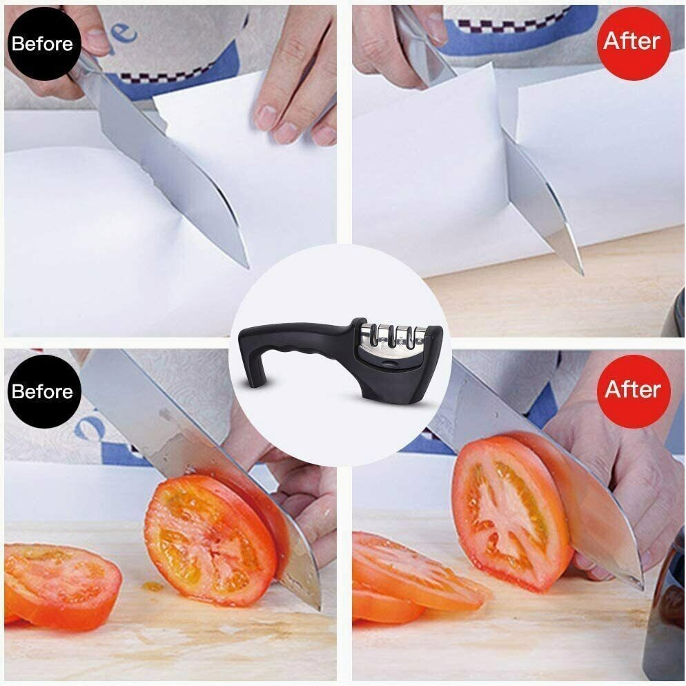 3 Stage Knife Sharpener Professional Ceramic Tungsten Kitchen Sharpening System