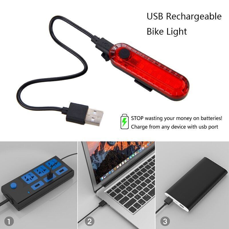 2 Sets USB Rechargeable LED Bicycle Headlight Bike Front Rear Lamp Cycling Light