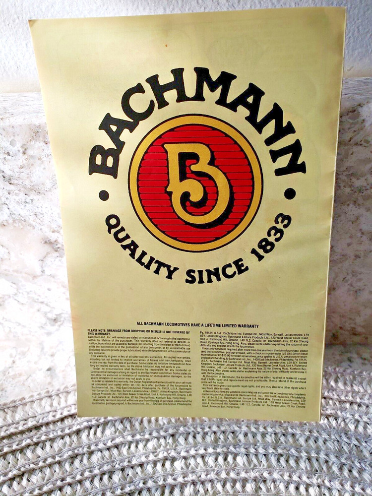 "BachMan, The Master Railroader" Comic Book Train Set Instruction Manual