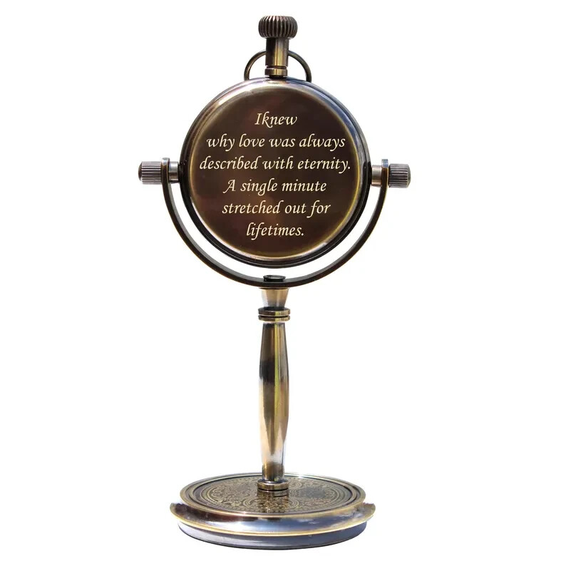 Personalized 8th Anniversary desk clock, Engraved Table clock, Retro table clock