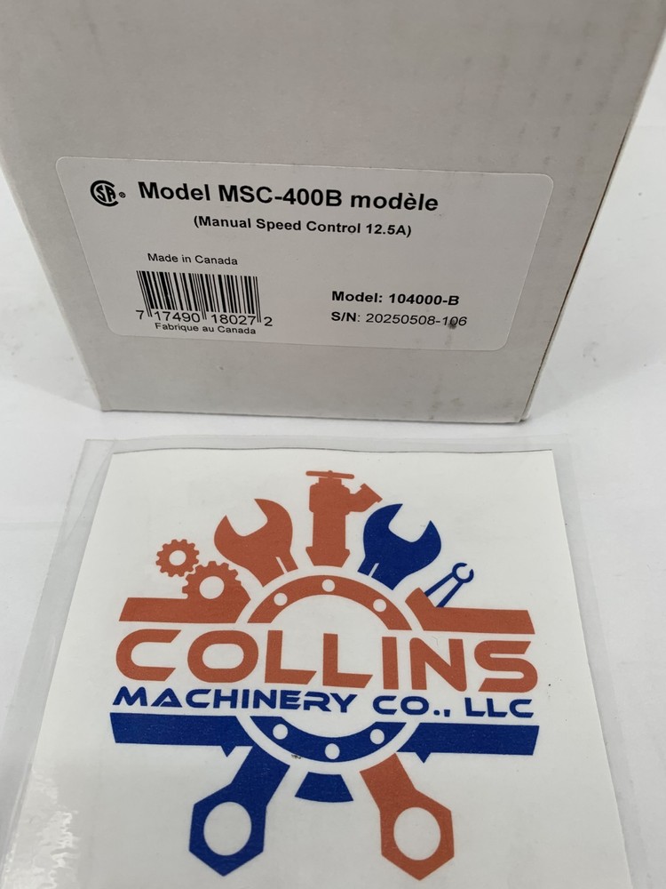 Schaefer Ventilation MSC-400B Manual Variable Speed Control 115V or 230VAC 12.5A