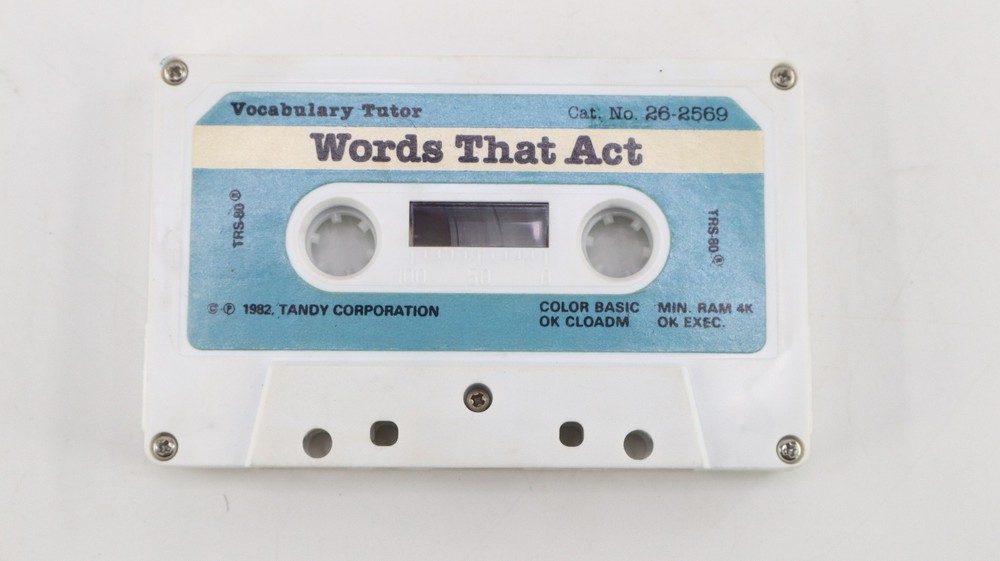 Words That Act & About Things Computer Program Cassette Radio Shack TRS-80 Tandy
