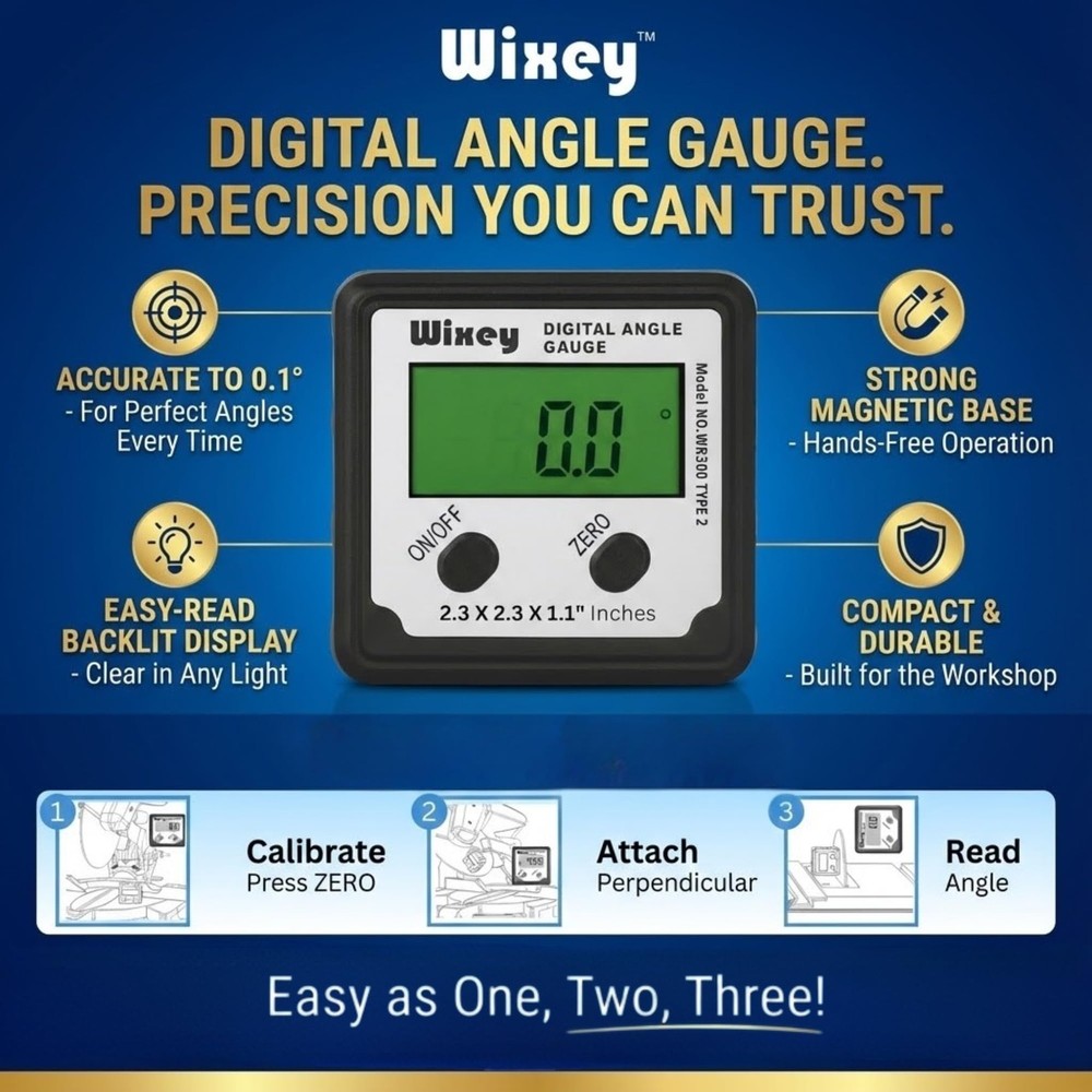 Digital Angle Gauge with Backlight â€“ Easy-To-Read Magnetic Digital Angle Fi...