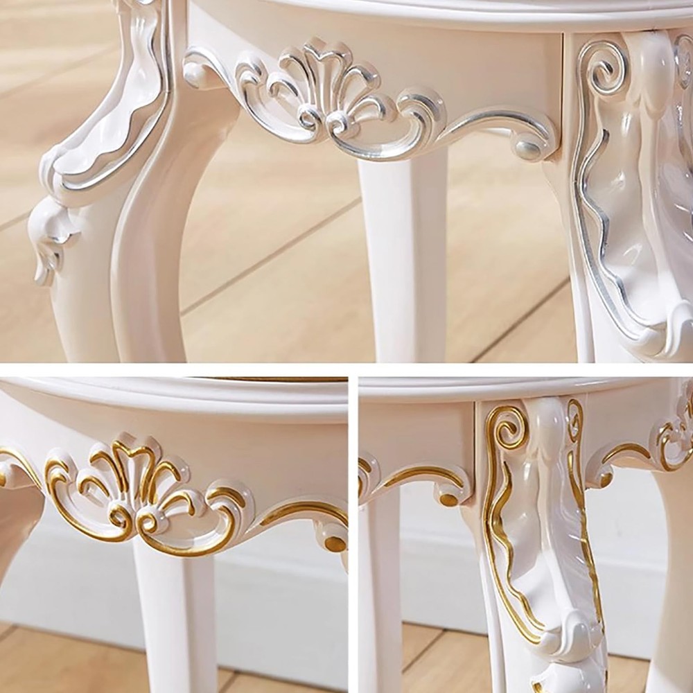 Vintage Vanity Stool & Chair, Round & Rectangular Makeup Stool, Cute Ottoman ...