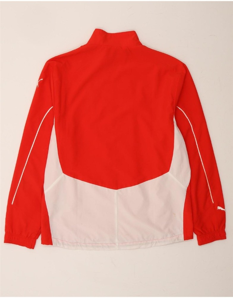 PUMA Mens Tracksuit Top Jacket Medium Red Colourblock Polyester DE15