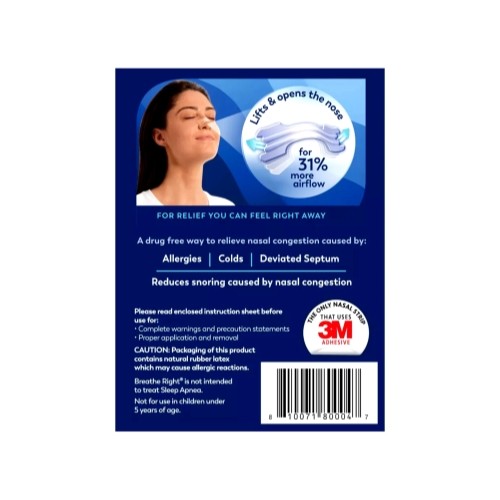 Breathe Right Nasal Strips Small Medium Clear 30 Each