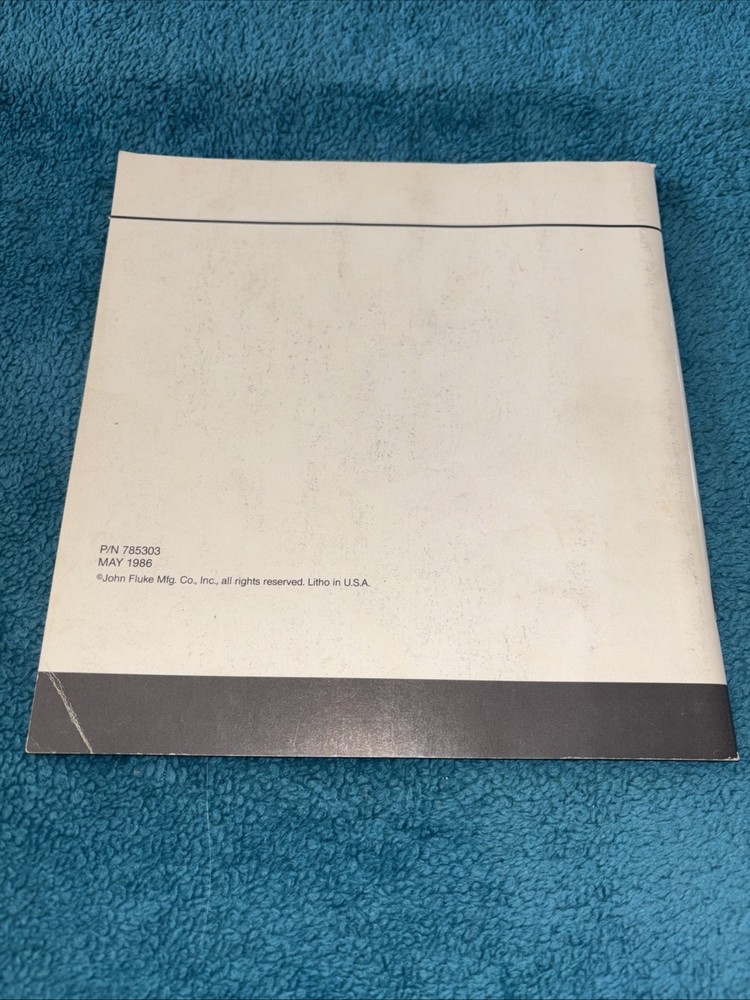 Fluke 785303 1986 37 Multimeter Operator’s Manual LOC E