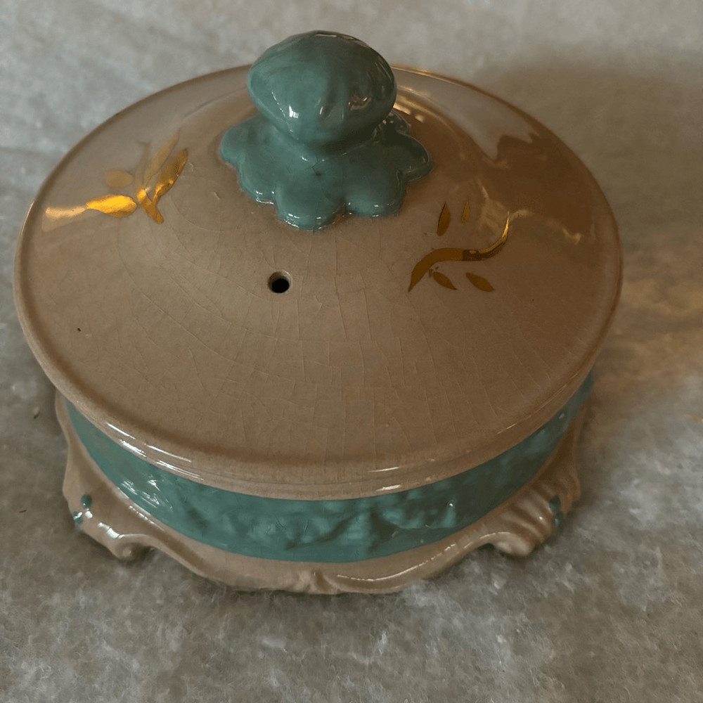 Vintage Covered Pottery Bowl