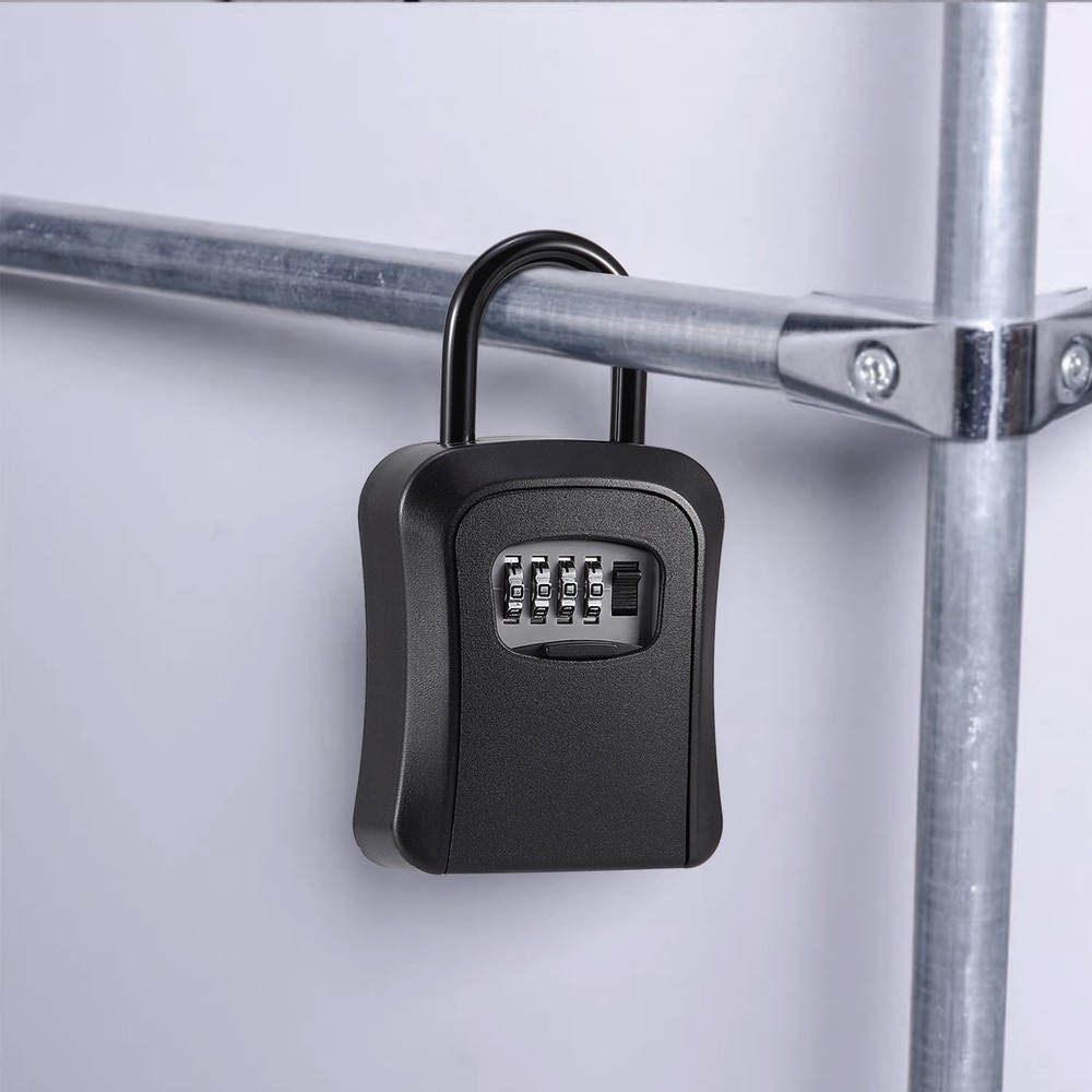 Outdoor Key Safe 4-Digit Combination Lock Box Wall Mount Storage Safe Security