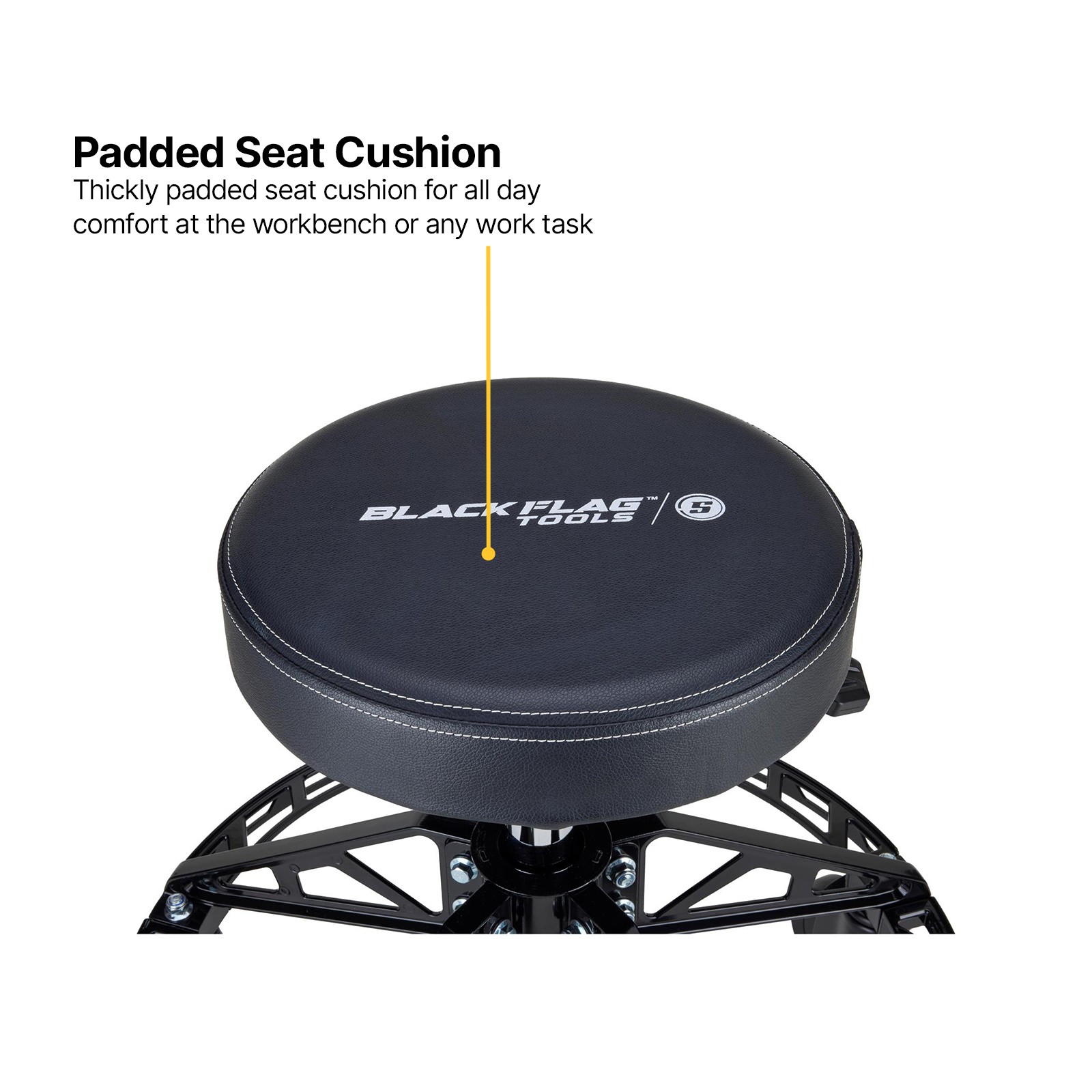 Black Flag™ Adjustable Height Rolling Shop Stool