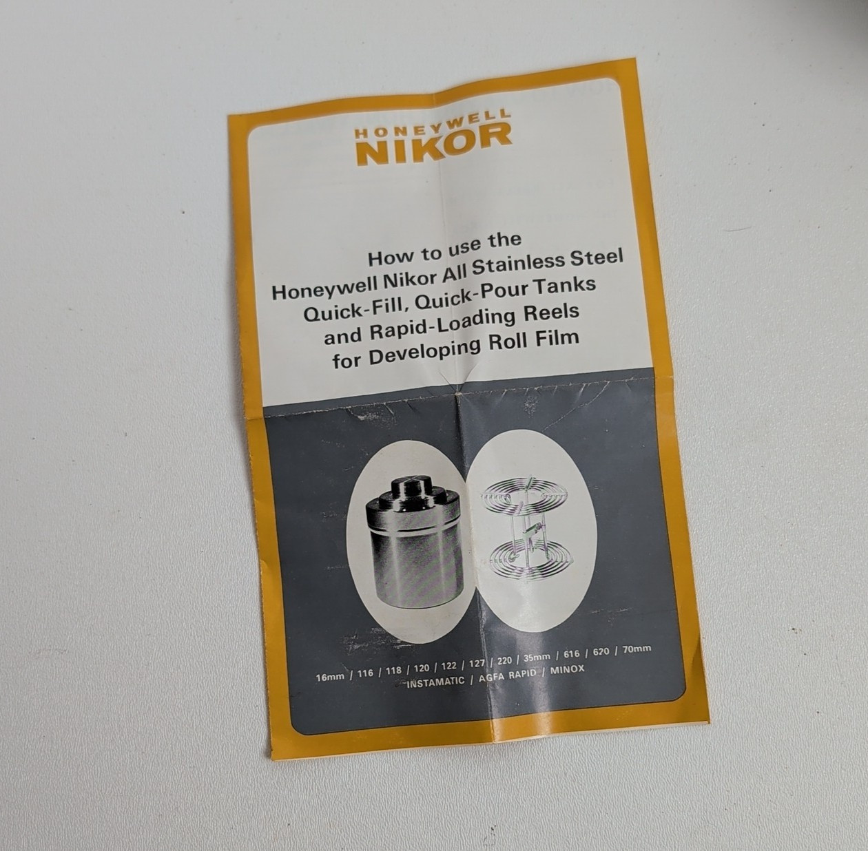Honeywell Nikor Stainless Steel Film Developing Outfit Reels Quick Fill Pour