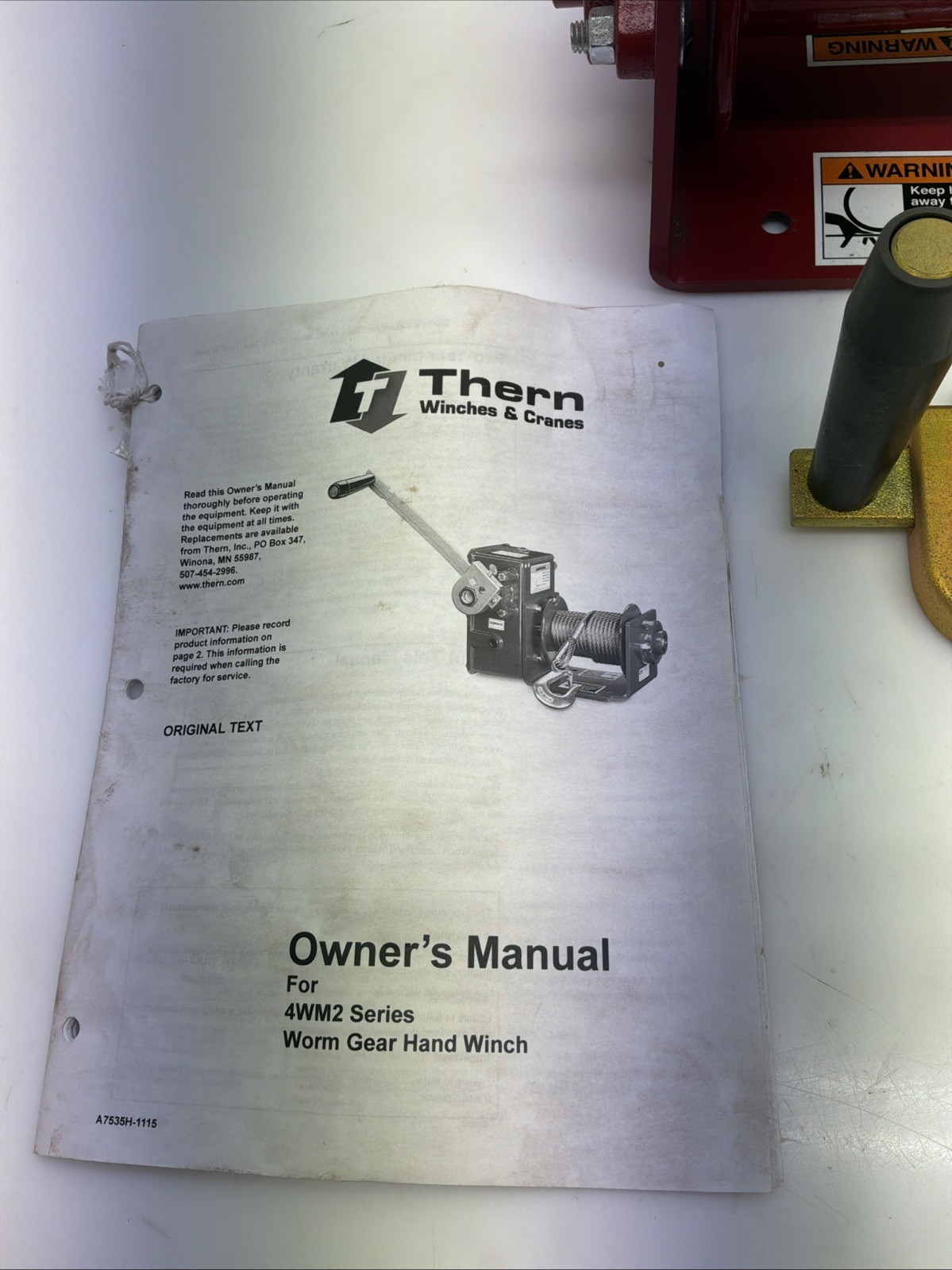 Thern Worm Gear Hand Winch 4WM2 NIB