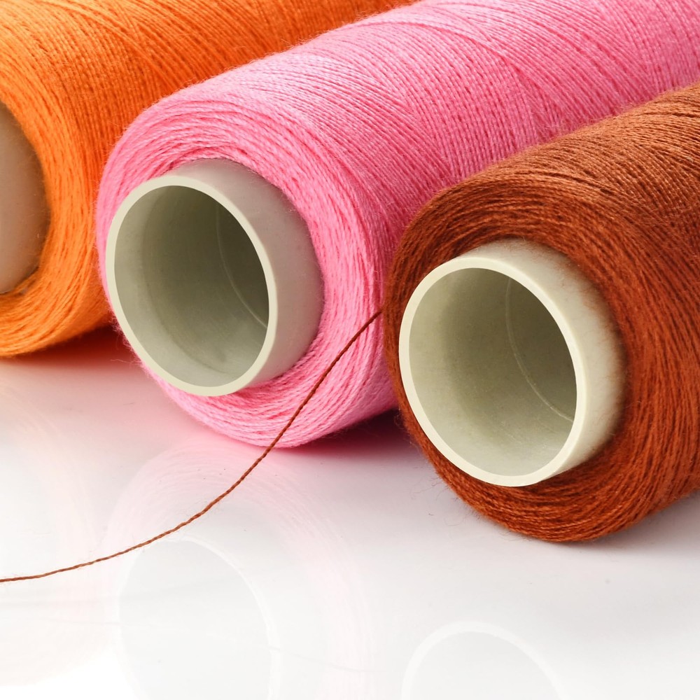 Sewing Thread Set, 12 Colors Polyester, Hand Needles, Threader Included