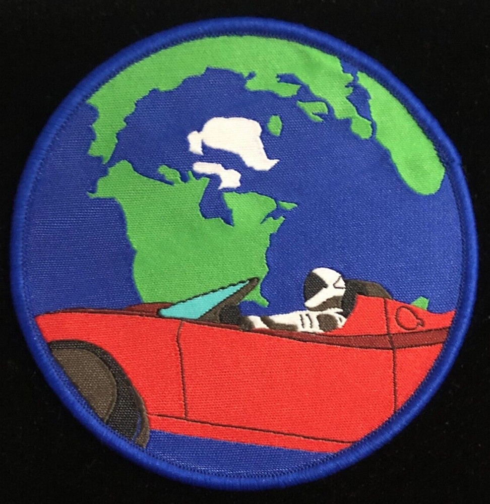 STARMAN IN A TESLA ROADSTER 3.5 ROUND SATIN SURFACE PATCH