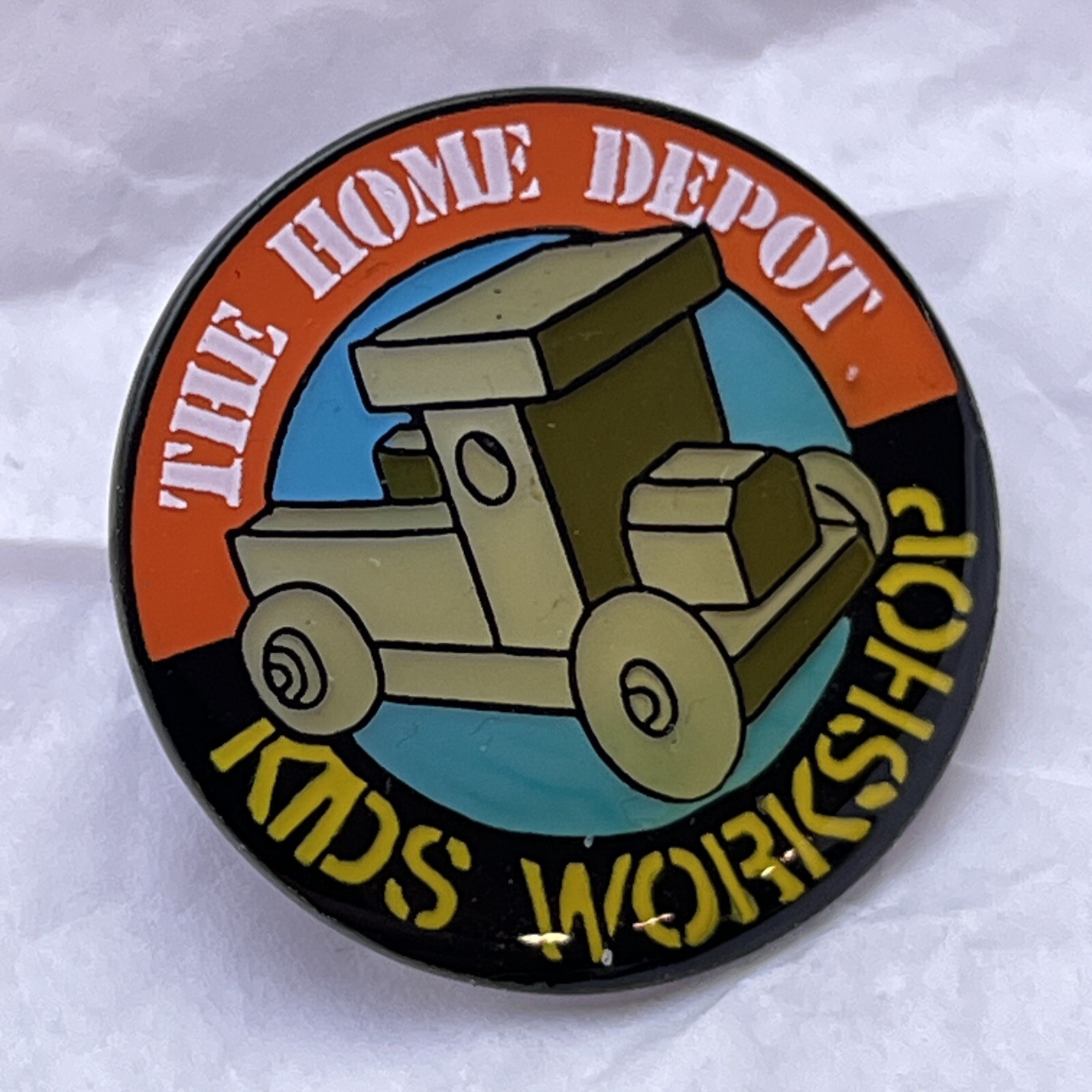Home Depot Kids Workshop Corporation Company Advertisement Lapel Hat Pin Pinback