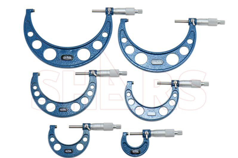 SHARS 0-6" SOLID METAL FRAME MICROMETER SET NEW R}