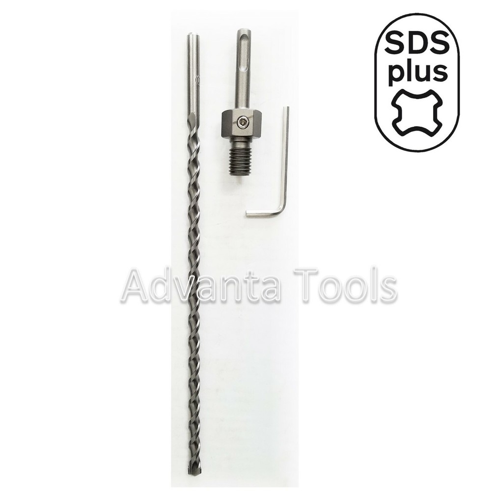 4" Dry Diamond Core Bit for Concrete with SDS Plus Adapter & Pilot Drill Bit