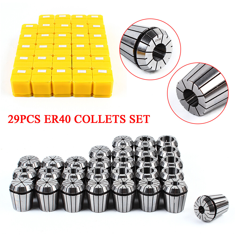 29 Pcs ER40 Precision Spring Collet Set Milling Lathe CNC Chuck Bit Holder ER40