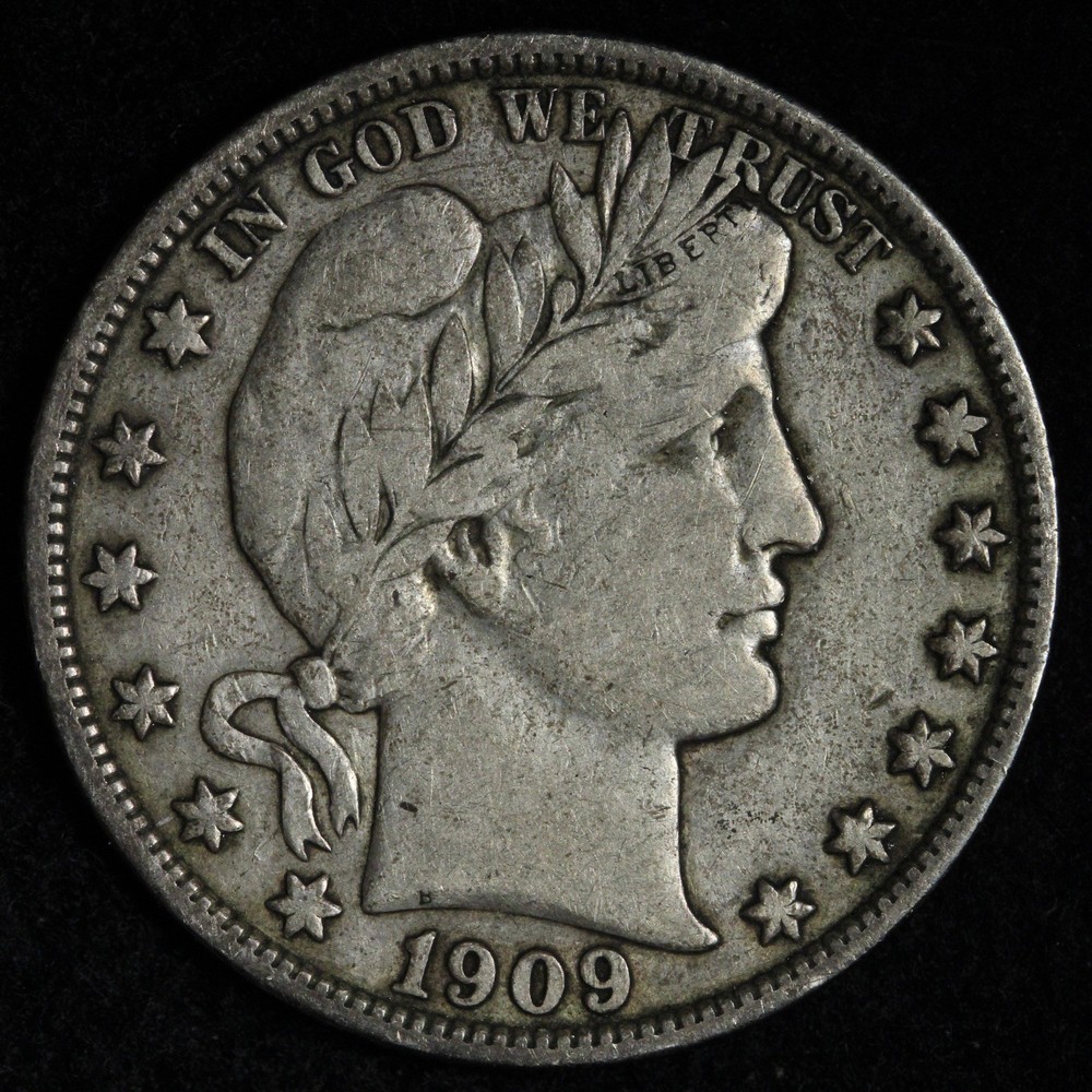 1909 Barber Silver Half Dollar XF E357 DRIFT