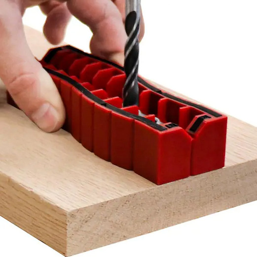 Drill Block Plus Handheld Drilling Guide w/9 Bushing Sizes - Easy To Cut On Flat