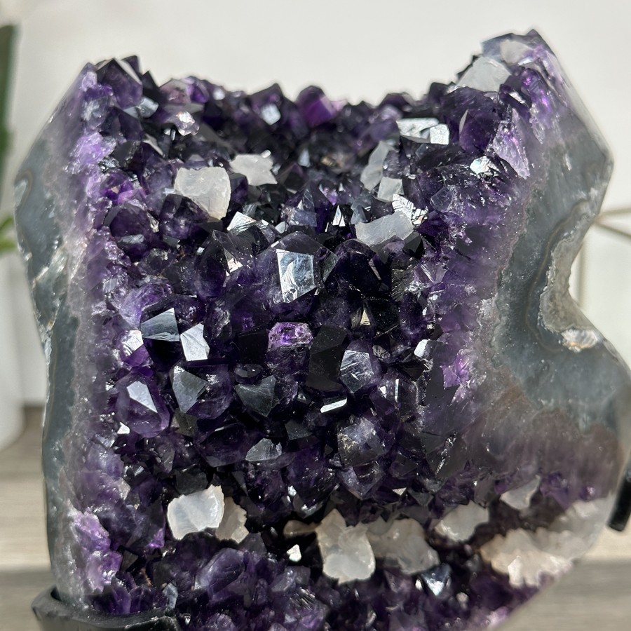 Natural Amethyst Geode with Deep Purple Crystals. MWS2818