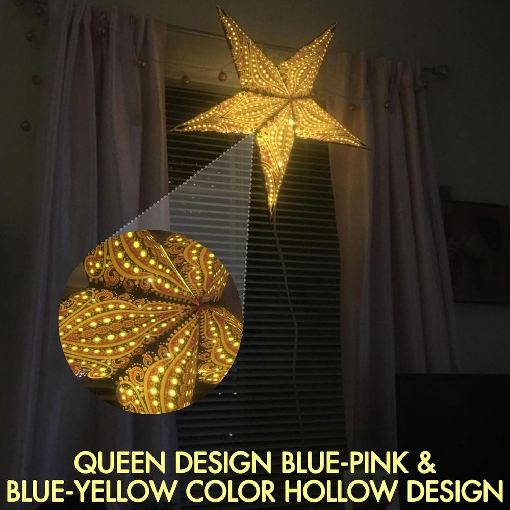 - Queen (Blue Pink, Medium) - Paper Star Lantern