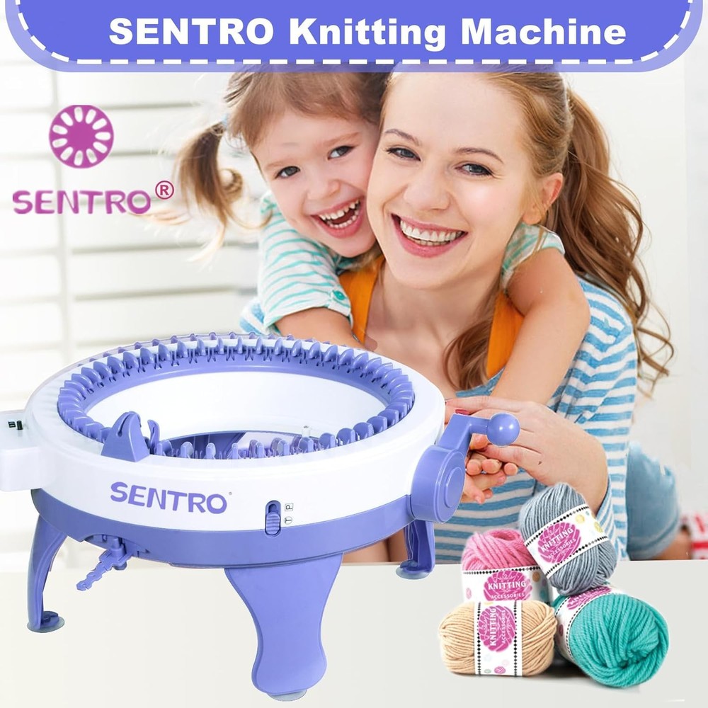 Knitting Machine 48 Needles, Smart Crochet Machine with Row Counter, Circular Kn