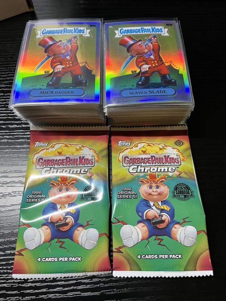 Garbage Pail Kids Chrome Series 5 Complete 100-Card Refractor Set.
