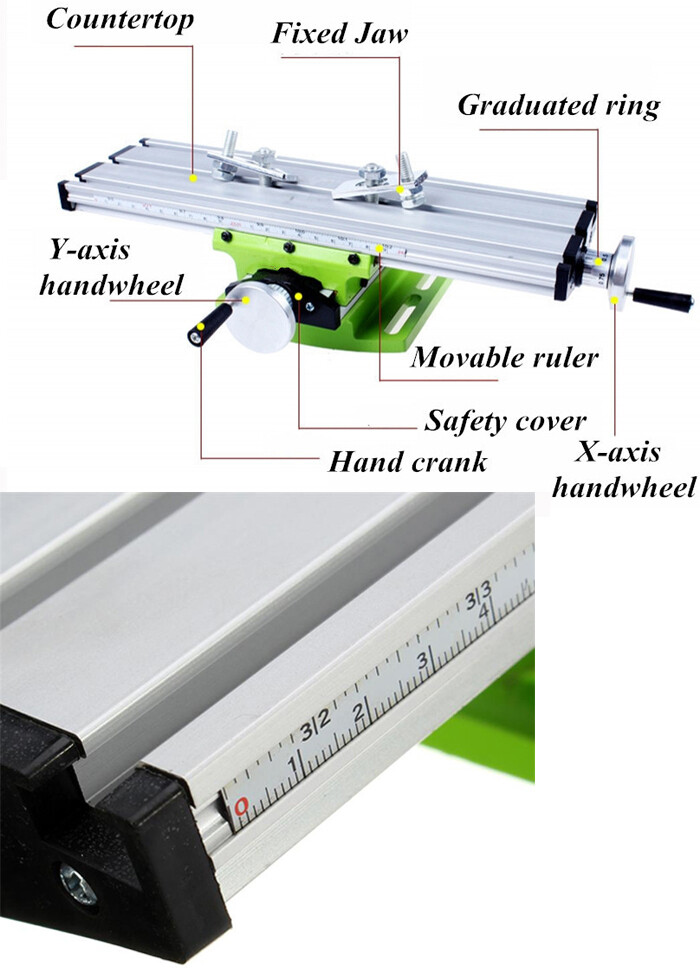 Multi-function workbench Mini Bench Drill Fixture Vise XY-axis Slide Worktable