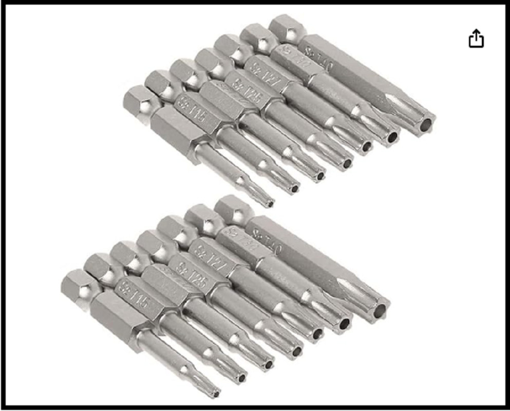 Mesee 5 Point Security Star Torx Screwdriver Bits Set 14Pcs Security Star Torx