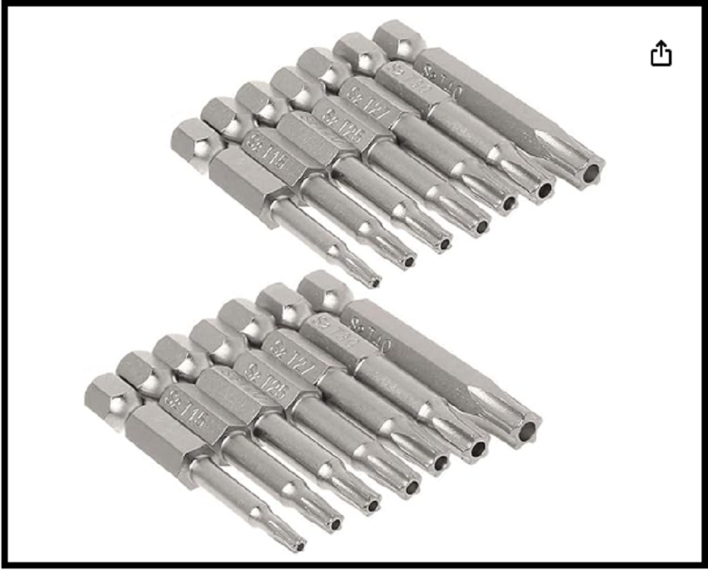 Mesee 5 Point Security Star Torx Screwdriver Bits Set 14Pcs Security Star Torx