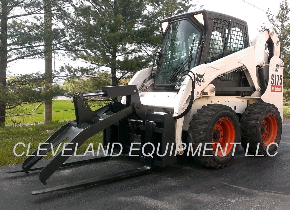 NEW ADJUSTABLE FORK GRAPPLE ATTACHMENT Skid-Steer Loader Pallet Root Tine Log nr