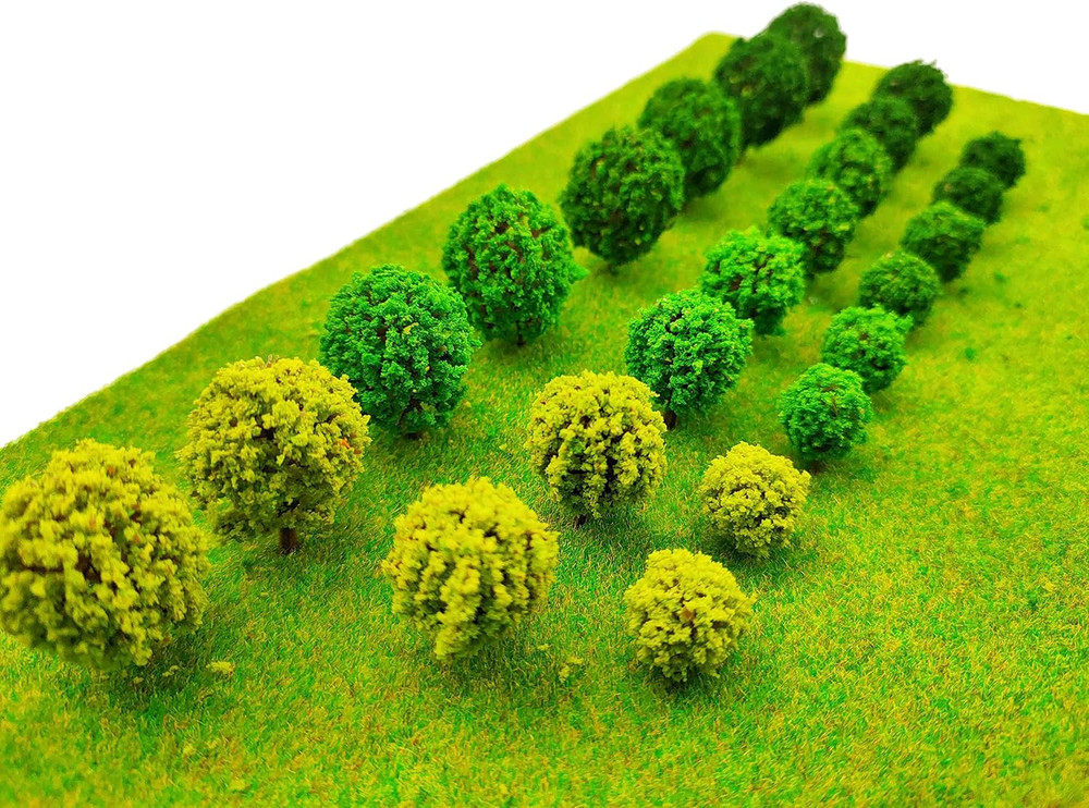 24Pcs Mini Model Trees Mixed Bush Trees Vegetation Groups Shrubs for Model Tr...