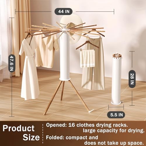 Tripod Clothes Drying Rack - Foldable Laundry Drying Rack - Household Floor