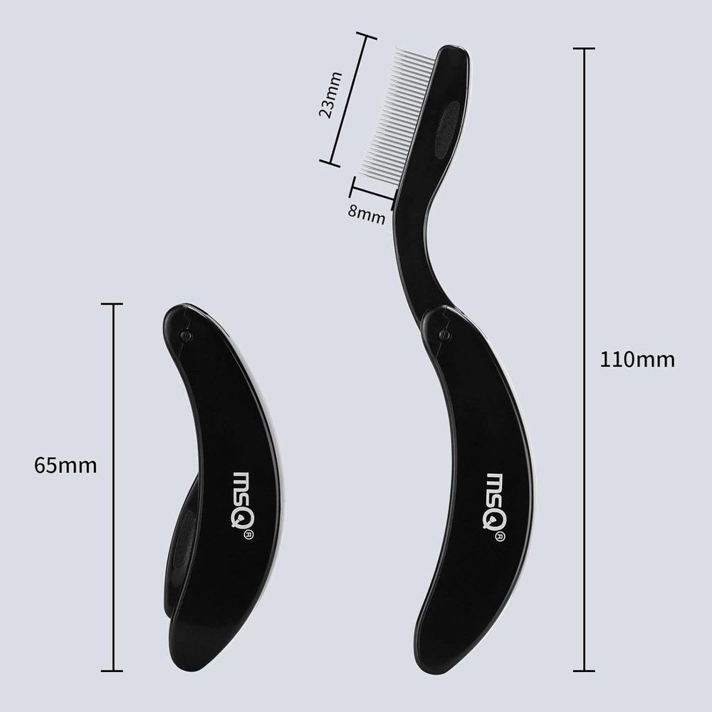Eyelash Comb MSQ Separator Tool Folding Black