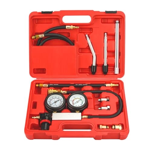 Compression Leakdown Detector Leakage Test Set Cylinder Leak Down Tester Red