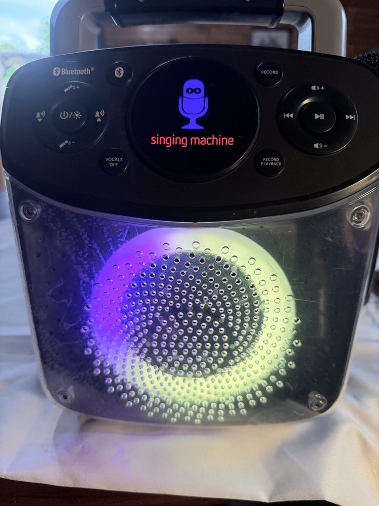 Singing Machine SML294BK Bluetooth Karaoke System 2 Mics USB-C Tested