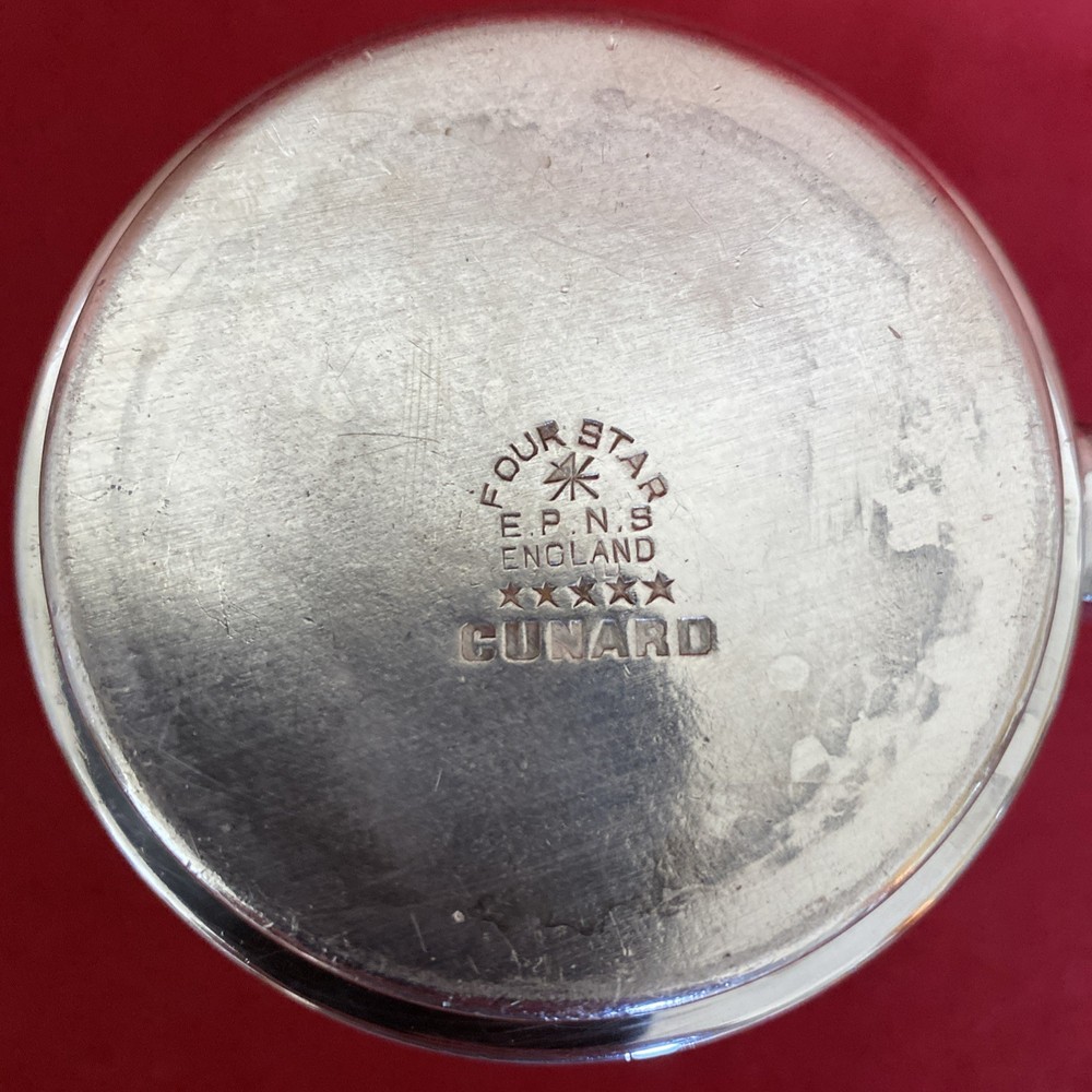 Vintage Cunard Line Silver Plate Coffee Pot & Creamer