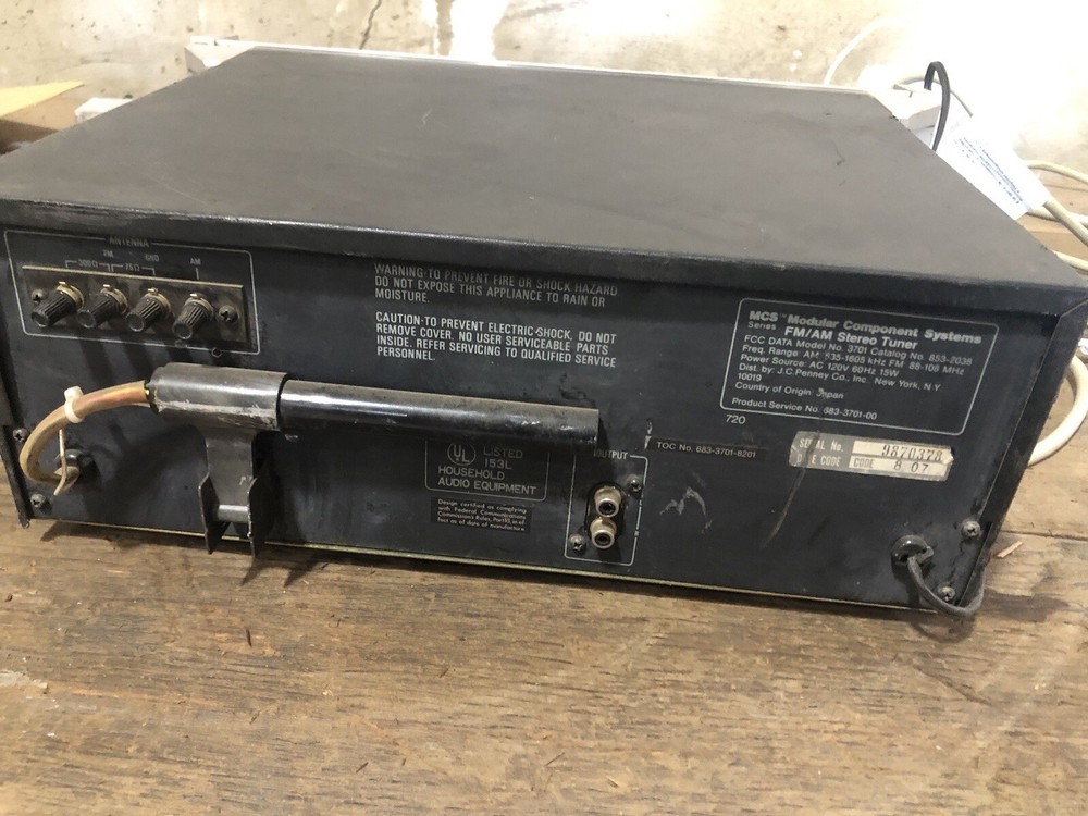 MCS MODULAR COMPONENT SYSTEMS FM/AM STEREO TUNER