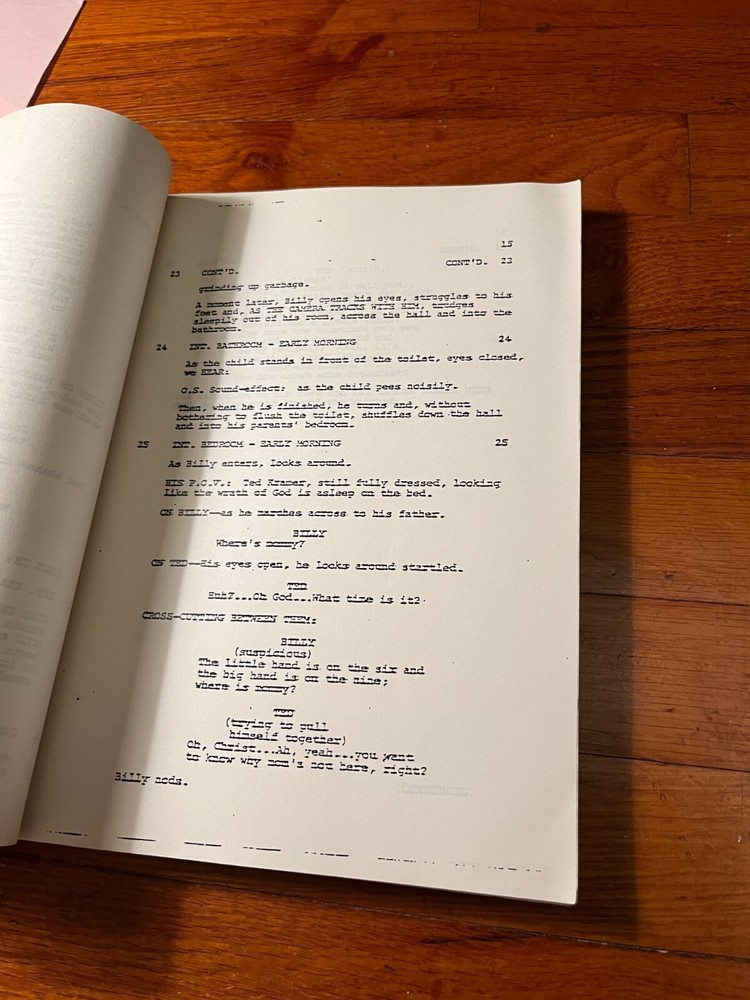 KRAMER VS KRAMER Original Script 1978 4th Draft Dustin Hoffman Meryl Streep