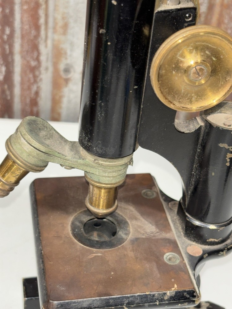 Antique American Professions Supply Scientific Instruments Microscope Brass Old