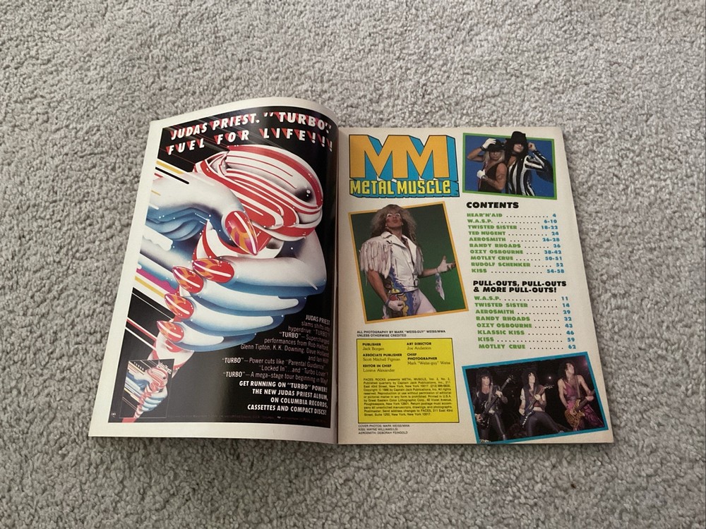METAL MUSCLE POSTER MAGAZINE 1986 KISS RANDY RHOADS TWISTED SISTER MOTLEY CRUE